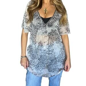 Black grey cheetah print